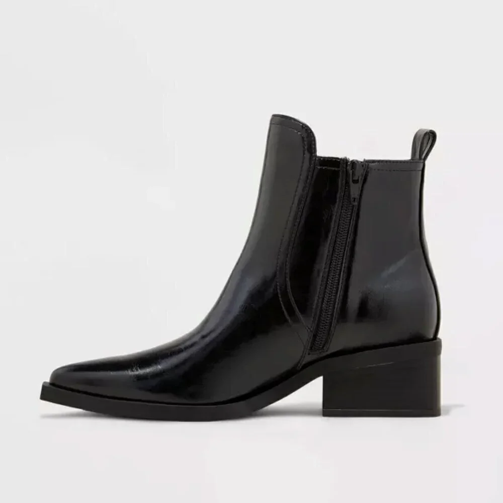 NWT Wild Fable Women's Giovanna Buckle Western black Ankle‎ Boots